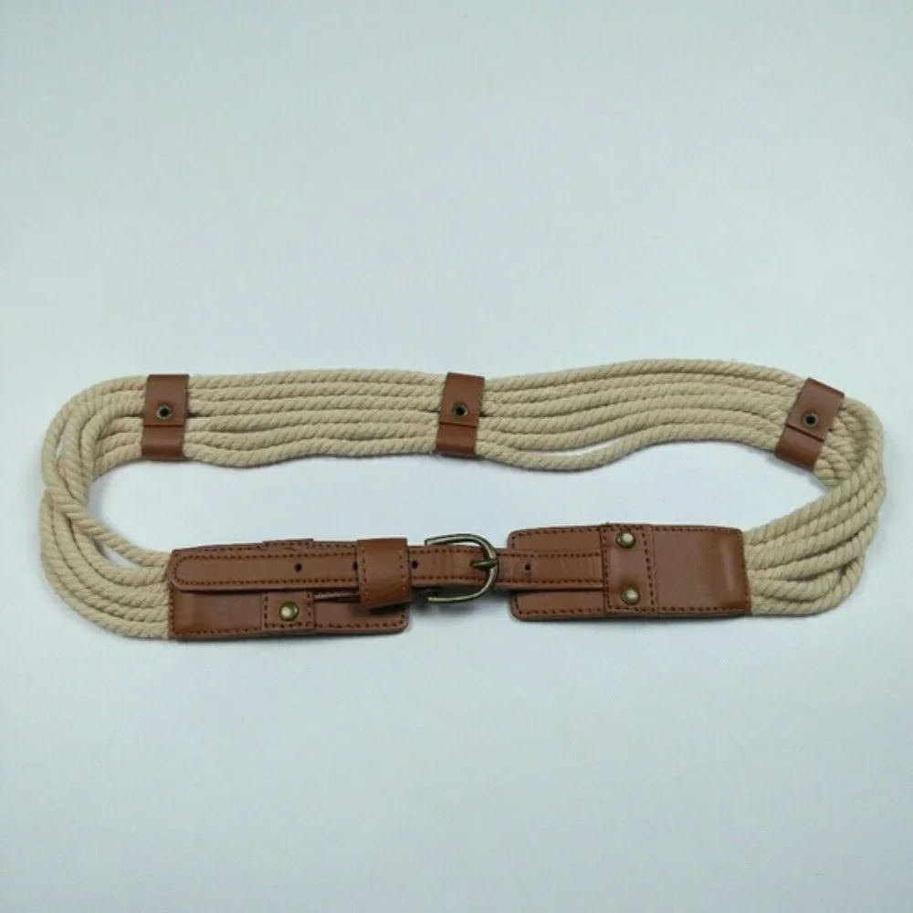 Vintage Rope and vegan leather belt Sz. S/M